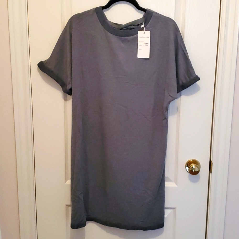 NWT. Grey T-Shirt dress.